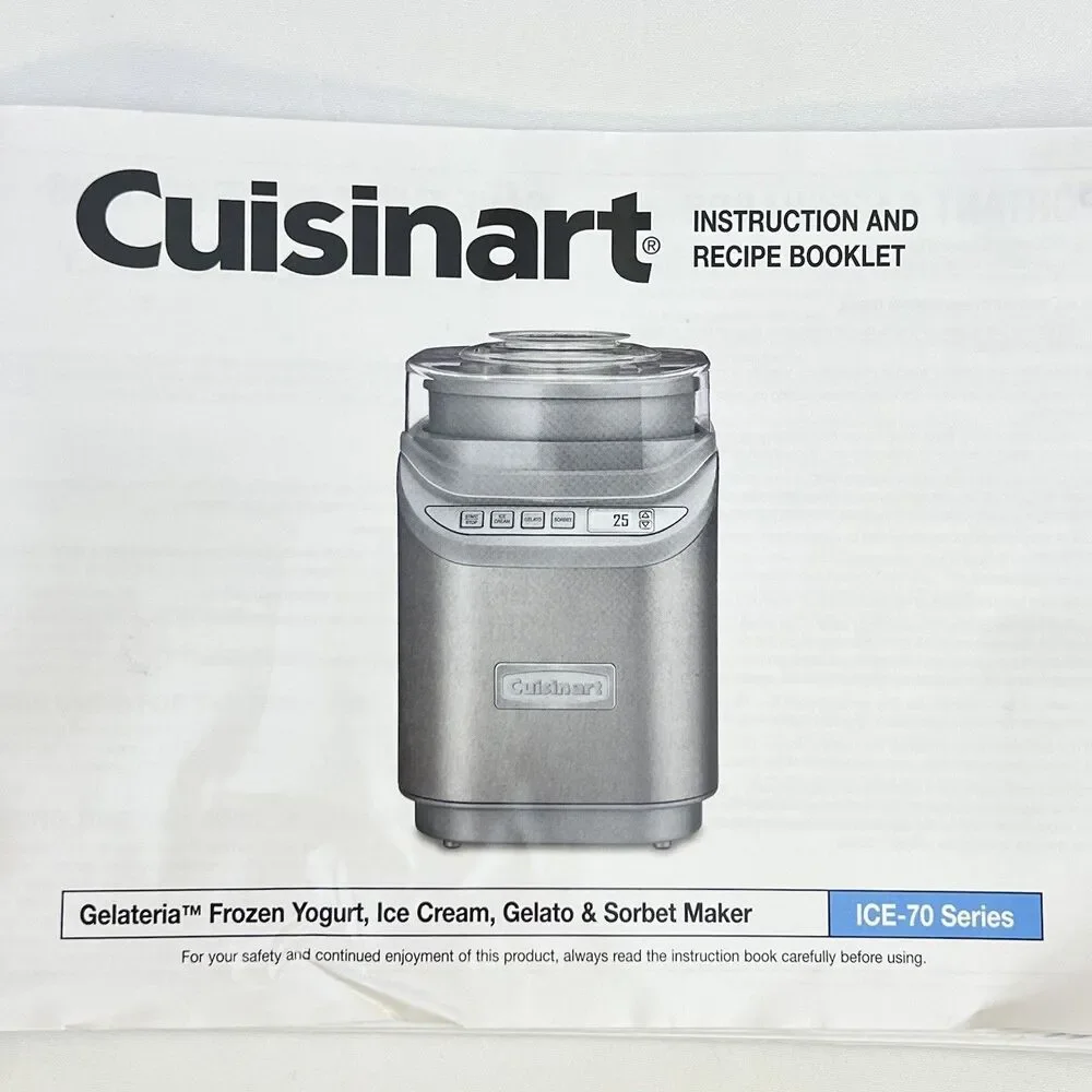 Cuisinart ICE-70 Ice Cream Maker 2-Qt Stainless Steel Base ONLY Main Unit *READ*